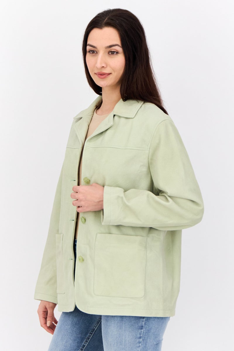 ASOS جاكيت قميص نسائي من أسوس ديزاين، أخضر مائل للرمادي - Image 2